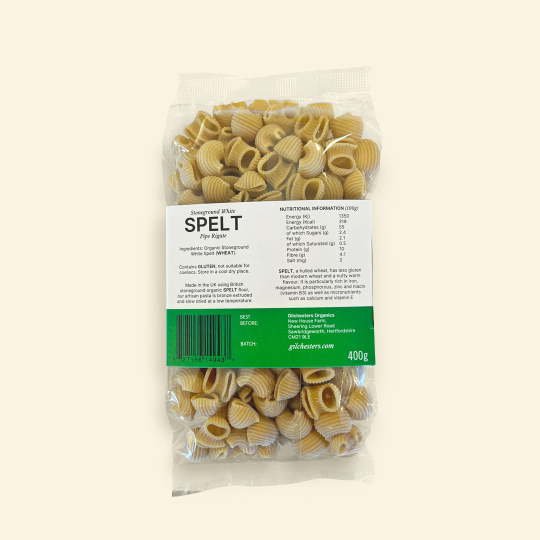 Gilchesters White Spelt Pipe Rigate Pasta 400g